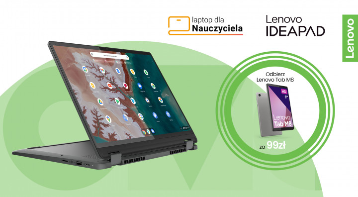 Kup Laptop Lenovo IdeaPad Flex 5 Chrome 14 i odbierz Tablet Lenovo Tab M8 G4 o wartości 99zł do lp