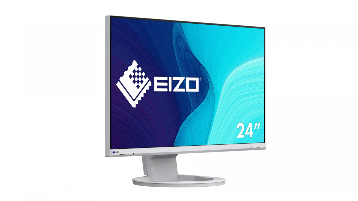 Monitor EIZO FlexScan EV2480 biały - widok frontu lewej strony