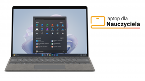 Laptop dla Nauczyciela Microsoft Surface Pro 9 QF1-00004 i5-1245U Touch 13" 120Hz 8GB 256SSD Int W11Pro Platynowy + Etui z klawiaturą
